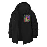 Psychedelic Painter Unisex Full-Zip Printed Waterproof Hooded Windbreaker