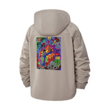 Psychedelic Painter Unisex Full-Zip Printed Waterproof Hooded Windbreaker