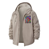 Psychedelic Painter Unisex Full-Zip Printed Waterproof Hooded Windbreaker