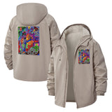 Psychedelic Painter Unisex Full-Zip Printed Waterproof Hooded Windbreaker