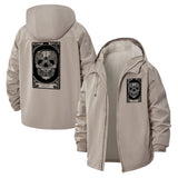 Ornate Skull Unisex Full-Zip Printed Waterproof Hooded Windbreaker