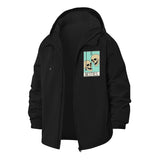 Besties Skull Tarot Unisex Full-Zip Printed Waterproof Hooded Windbreaker