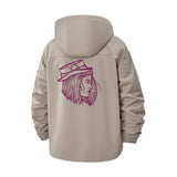 Sketch Portrait Unisex Full-Zip Printed Waterproof Hooded Windbreaker