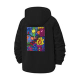 Psychedelic Art Collage Unisex Full-Zip Printed Waterproof Hooded Windbreaker