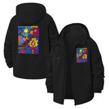 Psychedelic Art Collage Unisex Full-Zip Printed Waterproof Hooded Windbreaker
