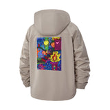Psychedelic Art Collage Unisex Full-Zip Printed Waterproof Hooded Windbreaker