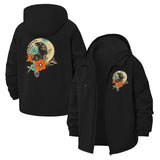 Floral Raven Unisex Full-Zip Printed Waterproof Hooded Windbreaker