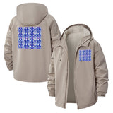 Owl Pattern Unisex Full-Zip Printed Waterproof Hooded Windbreaker