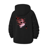 Lips and Script Unisex Full-Zip Printed Waterproof Hooded Windbreaker