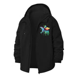 Vibrant Fish Graphic Unisex Full-Zip Printed Waterproof Hooded Windbreaker