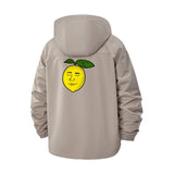 Quirky Lemon Face Unisex Full-Zip Printed Waterproof Hooded Windbreaker