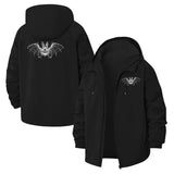 Bat Skeleton Unisex Full-Zip Printed Waterproof Hooded Windbreaker