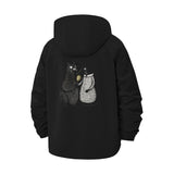 Cat Companions Unisex Full-Zip Printed Waterproof Hooded Windbreaker