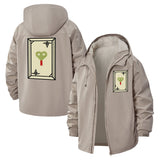 Playing Card Heart Unisex Full-Zip Printed Waterproof Hooded Windbreaker