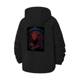 Fiery Demon Art Unisex Full-Zip Printed Waterproof Hooded Windbreaker