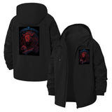 Fiery Demon Art Unisex Full-Zip Printed Waterproof Hooded Windbreaker