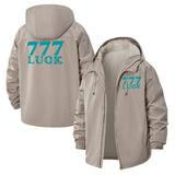 777 Luck Unisex Full-Zip Printed Waterproof Hooded Windbreaker