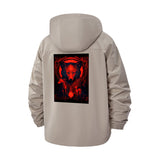 Demonic Wolf Art Unisex Full-Zip Printed Waterproof Hooded Windbreaker