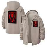 Demonic Wolf Art Unisex Full-Zip Printed Waterproof Hooded Windbreaker