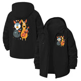 Animal Band Unisex Full-Zip Printed Waterproof Hooded Windbreaker