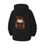Flaming Panda Unisex Full-Zip Printed Waterproof Hooded Windbreaker