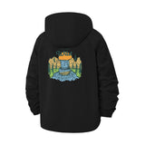 Waterfall Wilderness Unisex Full-Zip Printed Waterproof Hooded Windbreaker