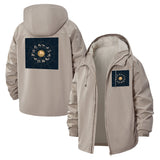 Space Exploration Unisex Full-Zip Printed Waterproof Hooded Windbreaker