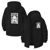 Libra Cat Tarot Unisex Full-Zip Printed Waterproof Hooded Windbreaker