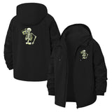 Boombox Skeleton Unisex Full-Zip Printed Waterproof Hooded Windbreaker