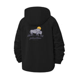 Wildlife Bison Unisex Full-Zip Printed Waterproof Hooded Windbreaker