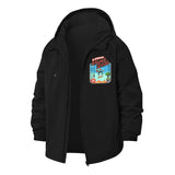 Retro Skater Arcade Unisex Full-Zip Printed Waterproof Hooded Windbreaker