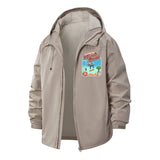 Retro Skater Arcade Unisex Full-Zip Printed Waterproof Hooded Windbreaker