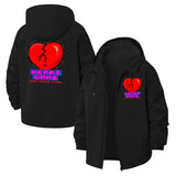 Pixel Broken Heart Unisex Full-Zip Printed Waterproof Hooded Windbreaker