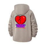 Pixel Broken Heart Unisex Full-Zip Printed Waterproof Hooded Windbreaker