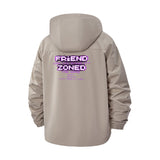 Friend Zoned Game Unisex Full-Zip Printed Waterproof Hooded Windbreaker