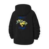 Amalfi Coast Floral Unisex Full-Zip Printed Waterproof Hooded Windbreaker
