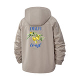 Amalfi Coast Floral Unisex Full-Zip Printed Waterproof Hooded Windbreaker