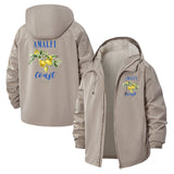 Amalfi Coast Floral Unisex Full-Zip Printed Waterproof Hooded Windbreaker