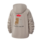 Love Cats Unisex Full-Zip Printed Waterproof Hooded Windbreaker