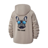 Cool French Bulldog Unisex Full-Zip Printed Waterproof Hooded Windbreaker