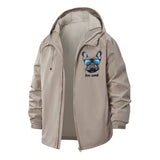 Cool French Bulldog Unisex Full-Zip Printed Waterproof Hooded Windbreaker