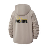 Stay Positive Typographic Unisex Full-Zip Printed Waterproof Hooded Windbreaker