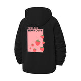 Strawberry Cute Unisex Full-Zip Printed Waterproof Hooded Windbreaker