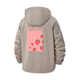 Strawberry Cute Unisex Full-Zip Printed Waterproof Hooded Windbreaker