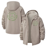 Peace Symbol Unisex Full-Zip Printed Waterproof Hooded Windbreaker