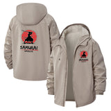 Samurai Warrior Unisex Full-Zip Printed Waterproof Hooded Windbreaker