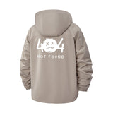 404 Not Found Unisex Full-Zip Printed Waterproof Hooded Windbreaker