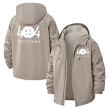 404 Not Found Unisex Full-Zip Printed Waterproof Hooded Windbreaker