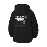 Vintage Photograph Unisex Full-Zip Printed Waterproof Hooded Windbreaker