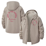 Rose In The Garden Unisex Full-Zip Printed Waterproof Hooded Windbreaker